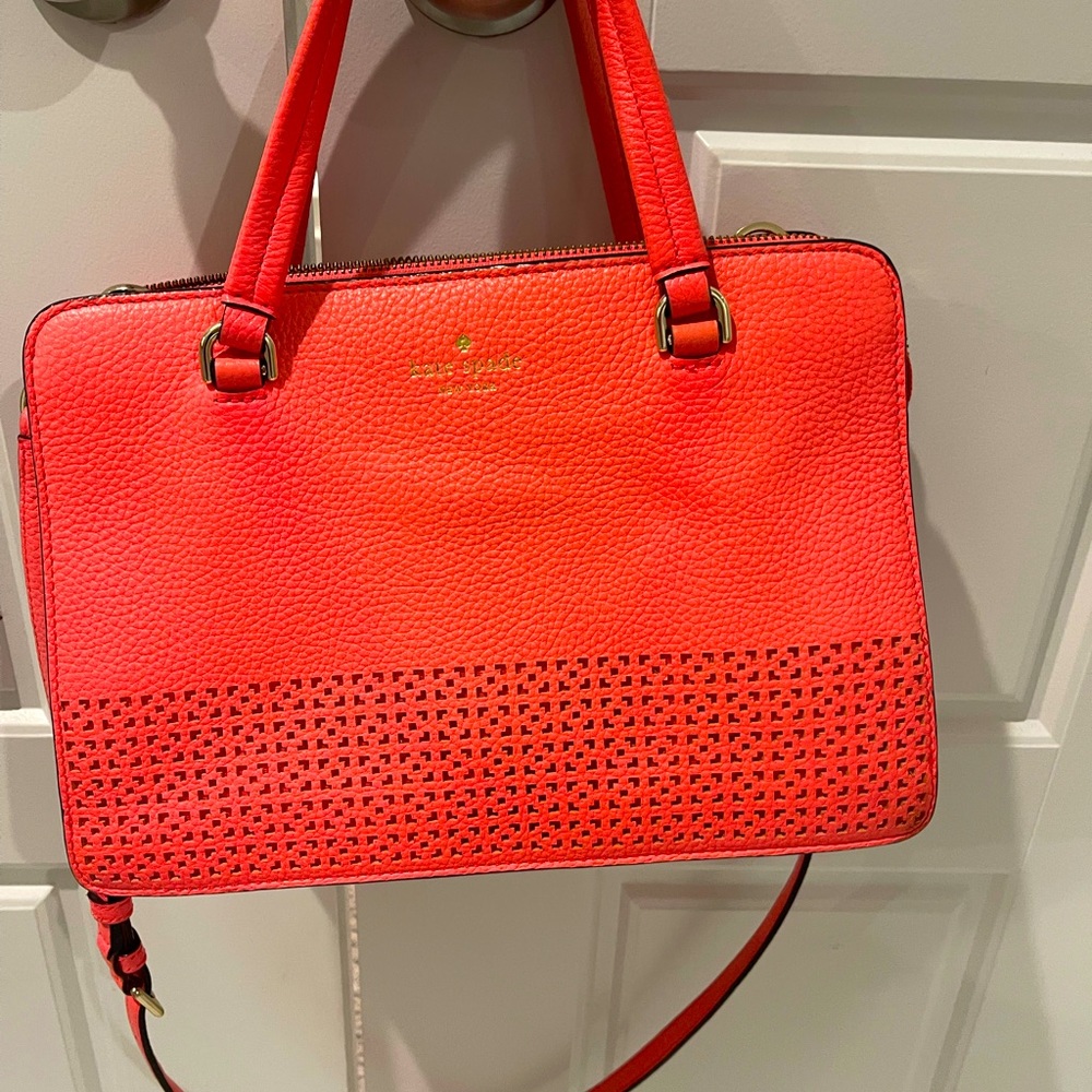 Kate Spade coral crossbody bag with matching wallet